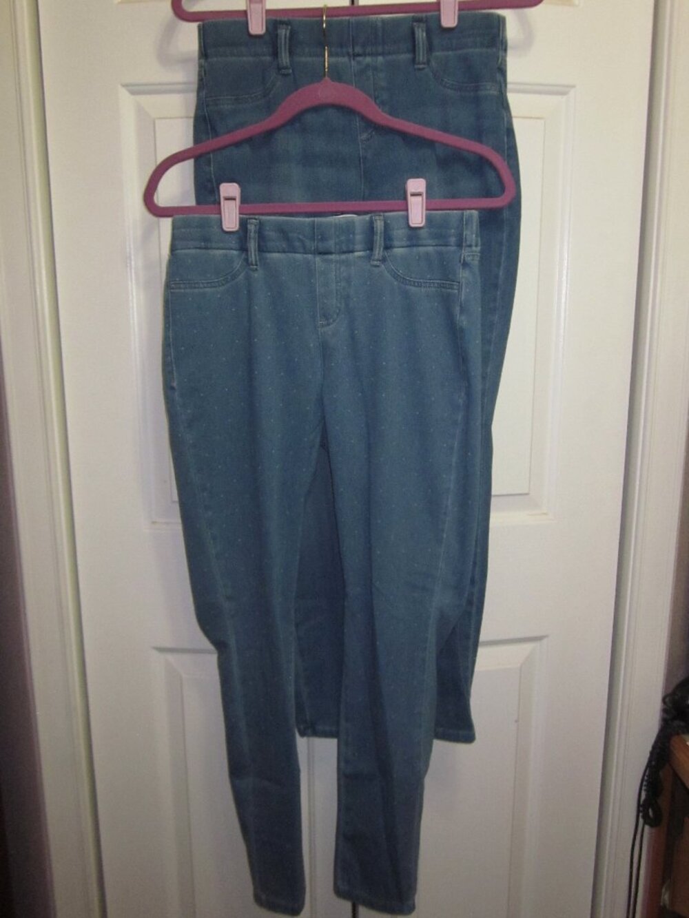 2 pr Amazon Essentials Knit Denim Jeggings Sz M